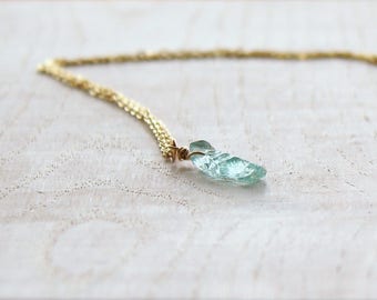 Aquamarine Necklace, Rough Aquamarine, Raw Aquamarine Pendant, Aquamarine Jewelry, Raw Crystal Necklace, March Birthstone, Gift for Her