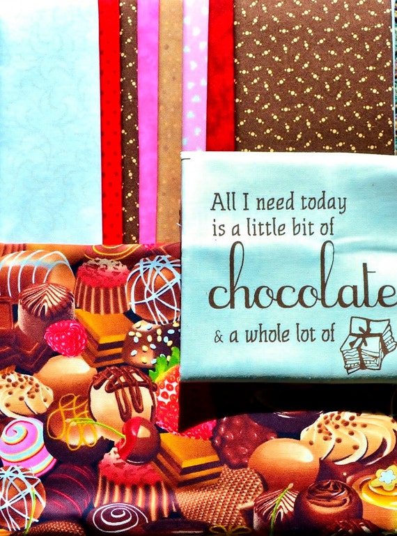 Items similar to Chocolate is my Passion Quilt Fabric Kit, Novelty ...