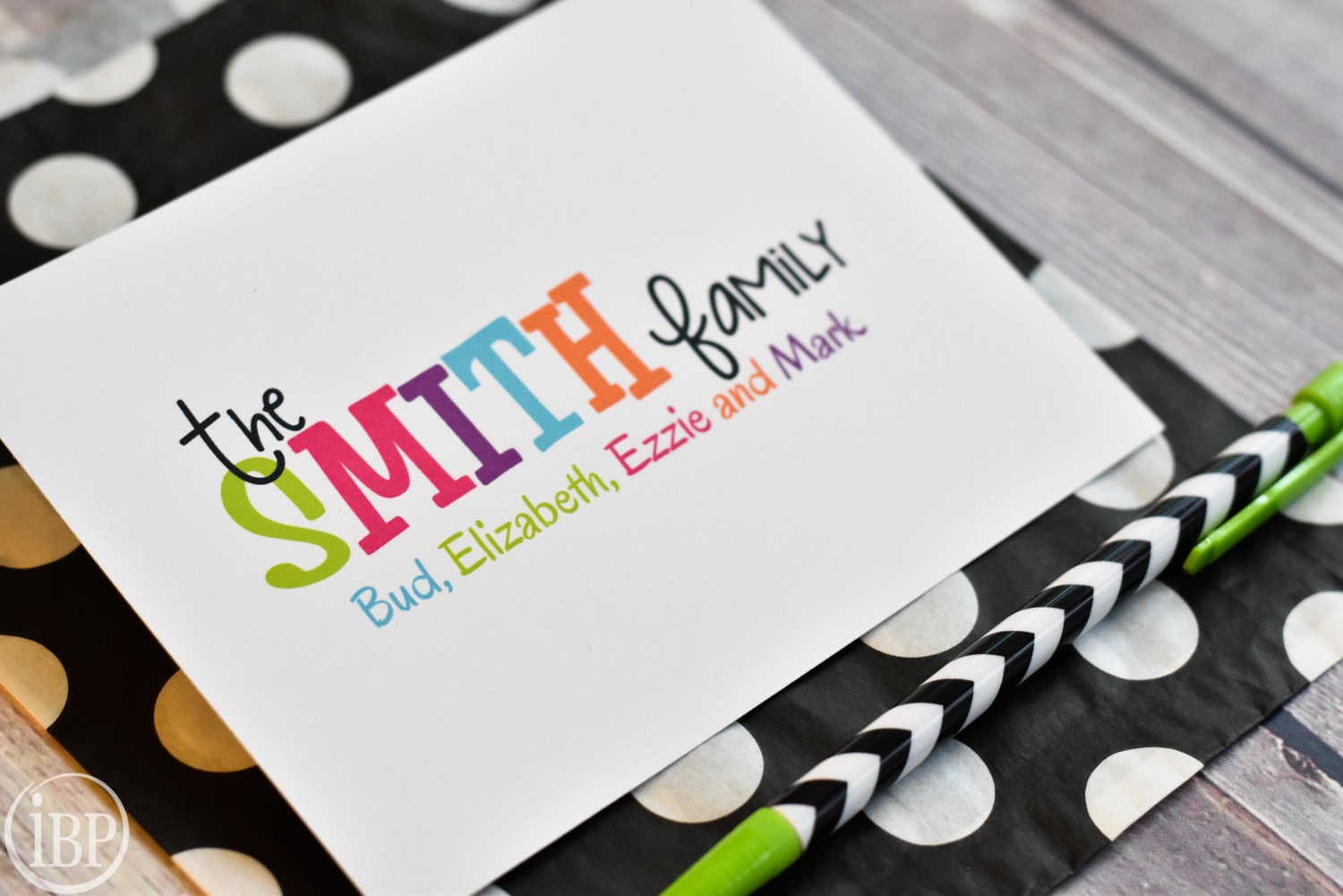 Family Stationery / Personalized Colorful Family Stationary