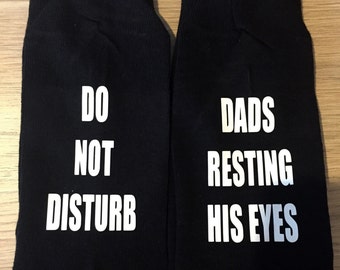 Novelty gift socks , dad socks, gramps socks , grandad sock , if you can read this dad is resting his eyes , mens socks, christmas gift