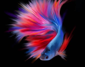 Betta Fish Painting Etsy   Il 340x270.1396009762 Lh6p 