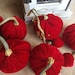 6 Mini Silk Velvet Pumpkins with real Pumpkin Stems and 12 Silk Velvet Acorns with real Acorn Caps - #277