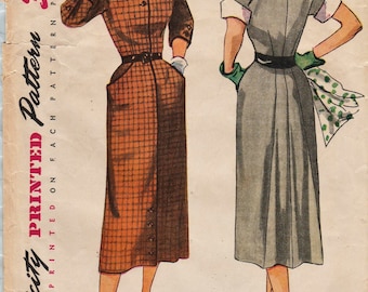 Simplicity 3487 / Vintage 50s Sewing Pattern / Dress / Size 16 Bust 34