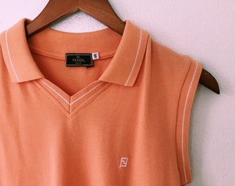 Vintage Fendi Italy 90s 00s Salmon Tennis Dress // Made In Italy