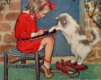 Jessie Wilcox Smith Kitties Lesson print Good Housekeeping print