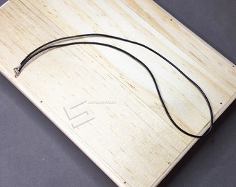 Genuine Leather Cord & Sterling Silver Clasp Necklace, 18 Inches 2MM Black Leather Cord Necklace