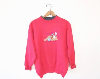 Vintage 80s/90s A DOG Is a Person Embroidered Pet Lover Sweatshirt Pullover Sz L