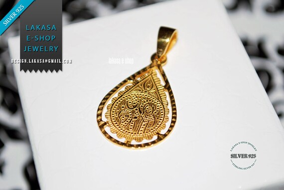 Sterling Silver 925 Gold plated Jewelry gift Baby HappyShowerDay Love Mother Religious Christening Bride Baptism Child Boy Women Men Unisex