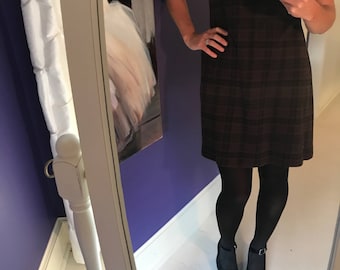 Vintage Black and Brown Plaid Dress