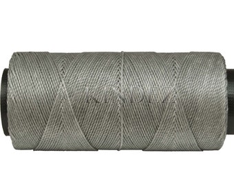 Waxed Cord * Macrame Cord * Jewelry Thread * Waxed Polyester 0.8mm - 16 yards/15 meters - LIGHT GREY