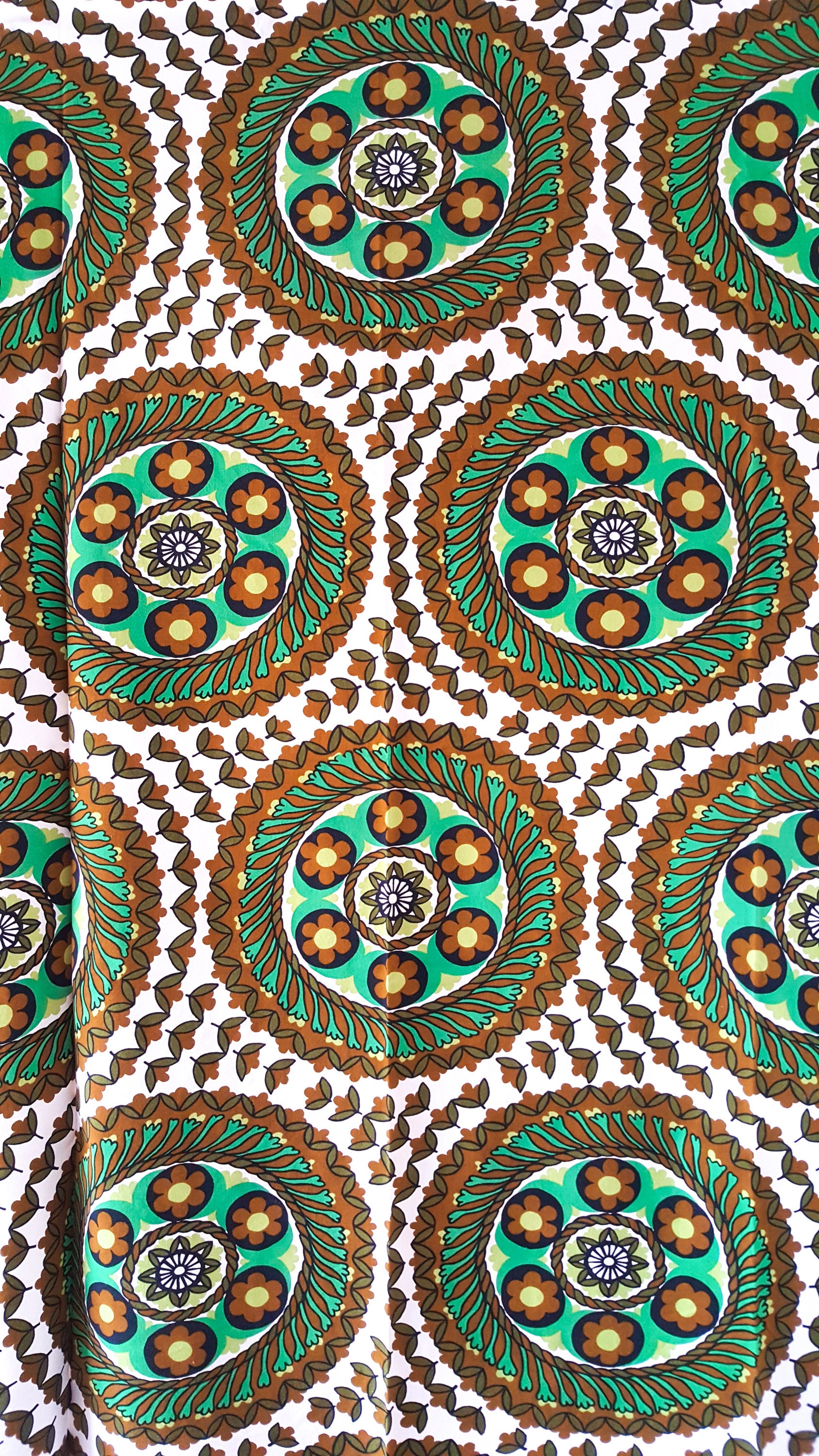 Mid Century Modern Tablecloth in Brilliant Chartreuse Greens
