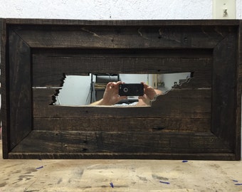 Tennessee reclaimed wood mirror wall art.