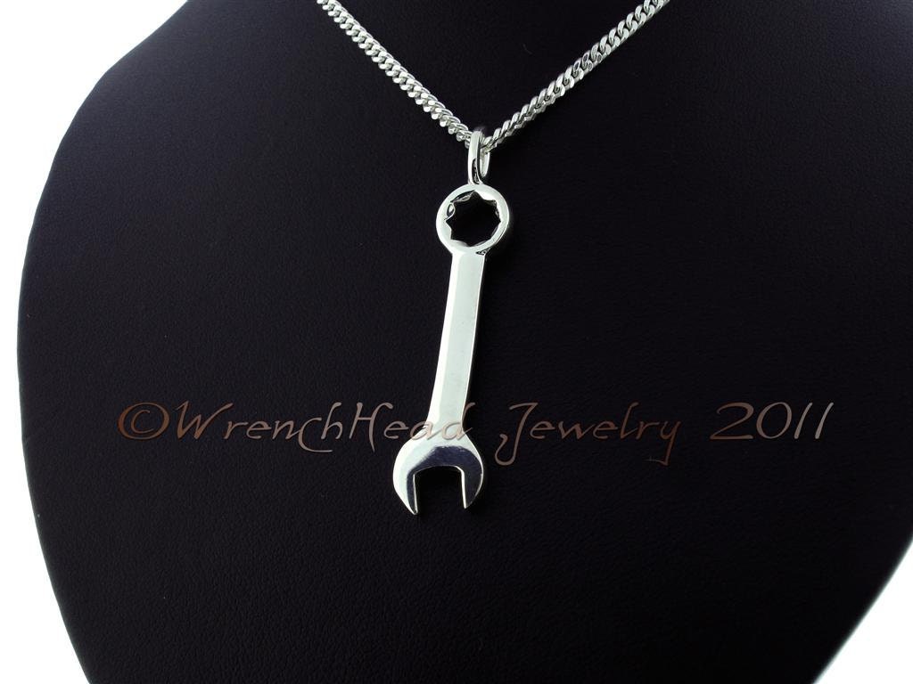 Sterling Silver Combination Wrench Pendant c/w Chain
