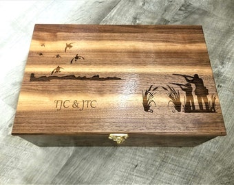 Personalized Father and Son Hunting Memory Box 12x8x4, Father's Day Gift from Son, Gift For Hunter, Father and Son Gift, Duck Hunting Gift