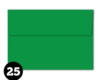 CLEARANCE! A6 Green Envelopes for 4 x 6 Invitations, Photos and Cards, Christmas Green, Pack of 25
