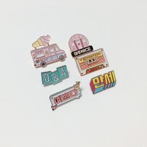 SEVENTEEN ENAMEL PINS (pretty u, aju nice, manse, boomboom, q&a, adore u) svt pin, svt badge, seventeen pins