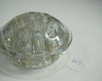 Glass Flower Frog, Vintage Glass Frog, Flower Stem Support, Flower Base, Vase Insert, Flower Arranger F07 FREE SHIPPING
