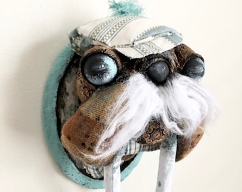 Lil Swanky Evander Walrus Faux Taxidermy | blue | nursery | art | wall art | baby |baby shower | mounted head | stuffed animal