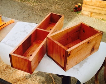 2 new GREEN flower planter boxes boat shaped wood 29