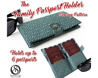 US Family Passport wallet PDF pattern. 6 Passport cover pattern. Family Passport holder pattern