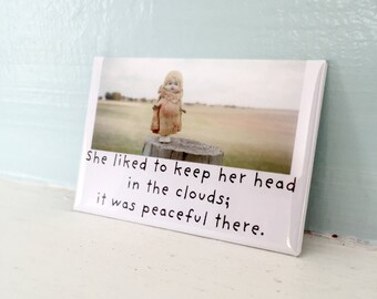 Head in The Clouds Magnet Funny Bisque Dolly Claudia Doll Fridge Decoration
