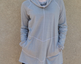Soft Turtle Neck Hemp Jersey Tunic Top