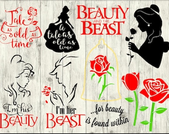 Beauty and the Beast SVG Bundle, Belle SVG Bundle, cut file, clipart, svg files for silhouette, files for cricut, svg, dxf, eps, png, scal