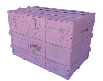 Shabby Chic Vintage Pink Trunk