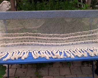 Vintage CROCHET curtain / / handmade / / / cotton/Beige / / 1920.