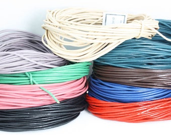 Genuine LEATHER Cord. Rounded and polished. Loose lengths, Crafts and jewellery