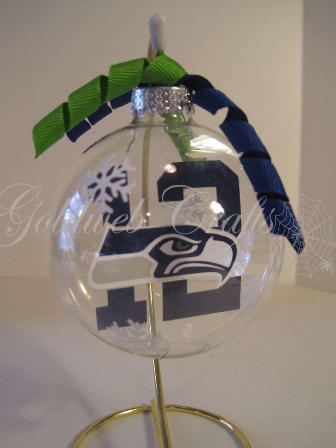 Seattle Seahawks Floating Glass Ball Christmas Ornament