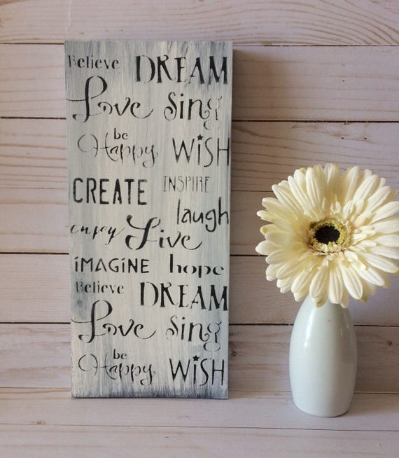Rustic Wood Sign Inspirational Words Wood Sign Signs