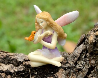 Miniature Dollhouse FAIRY GARDEN ~ Fairy with Little Bird ~ NEW