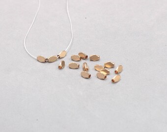 50Pcs, 6mm Raw Brass Triangle Tube Beads , Hole Size 2mm , SJP-A022