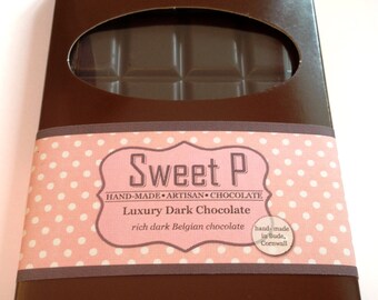 Dark Chocolate Gourmet Bar, Artisan Chocolate, Hand Made Chocolate, Cornish Chocolate, Belgian Chocolate, Luxury Gifts, Corporate Gift
