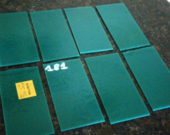 Bullseye 90COE Glass for Fusing 5 inch by 2.5 inch, 8 pieces Teal Green Opalescent, 90 coe Kilnforming Glass, Willow Glass