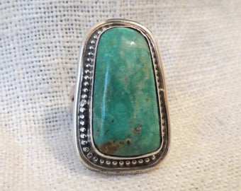 Chimney Butte Navajo Turquoise & Sterling Silver Ring SZ 6.50