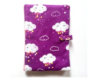 Quilted in matching cotton health booklet