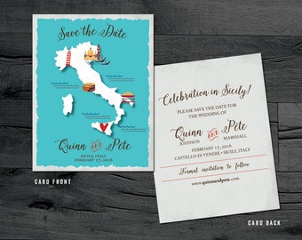 Italy Save the Date – Sicily, Rome, Venice, Florence Destination Wedding – Wedding Save the Dates