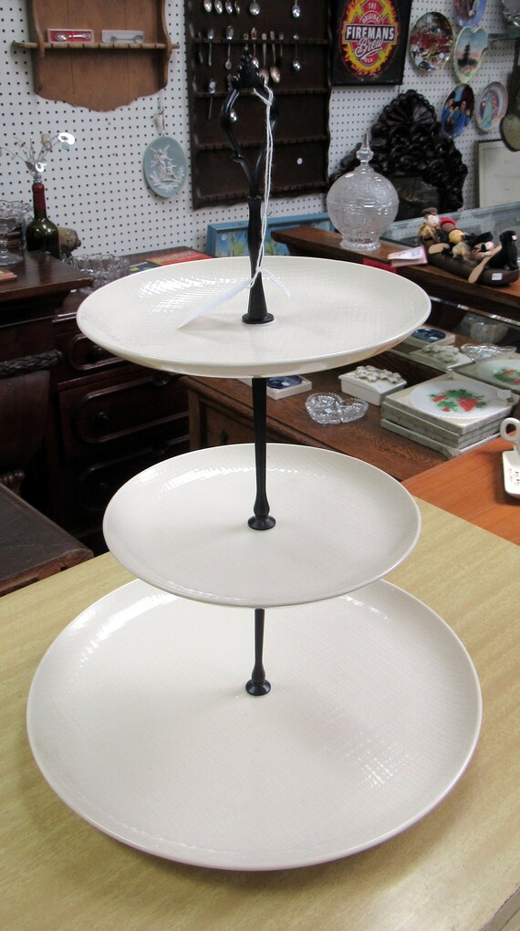Ivory three tiered cake server