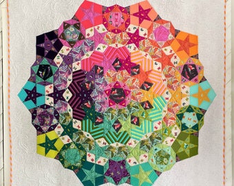 Tula Nova Quilt pattern - Hexagons, English Paper Piecing papers and instructions - DIY - Choice of Pattern and/or template pack