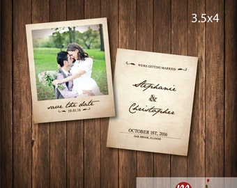 Vintage Wedding Photo Save the Date invitation