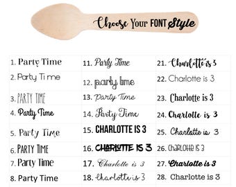 Personalized Hand Stamped Taster Spoons, Wooden, Ice Cream Spoon, Cupcake Spoon, Birch, Plastic Alternative, Custom silverware, fork, Eco