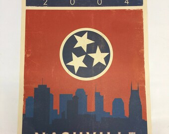 Vintage Nashville art print poster Anderson Thomas design 2004