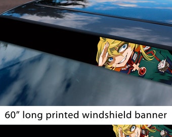 60" Saga of Tanya v1 Major Degurechaff Evil Being X World War I II Anime Manga Printed Windshield Sticker