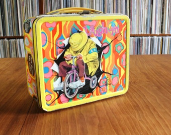 Vintage Lunchbox Original Metal 1960s Laugh In Aladdin Rowan and Martin Sock It To Me - Romart, Inc. Mod Groovy Madcap RetroTV Show