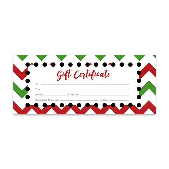 items similar to chevron christmas gift certificate gift certificate ideas for christmas