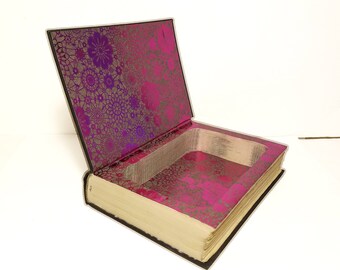 Hollow Book Safe The Source Cloth Bound vintage Secret Compartment Box Hidden Security Box