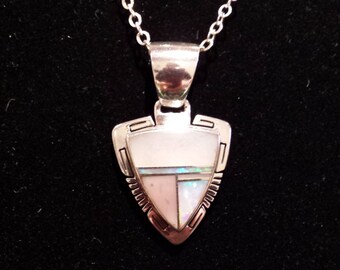 Sterling silver native American inlaid pendant