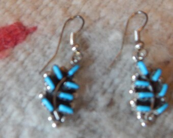 petit point, turquoise earrings, womens earrings, southwestern, western, Texas, sterling turquoise, gift, horse, tribal, New Mexico, silver